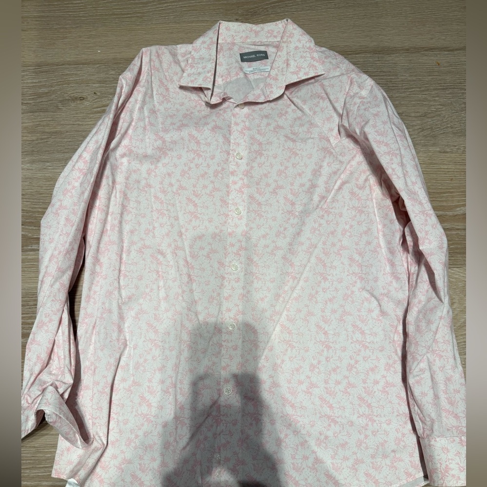 Michael Kors Men's Slim Fit Airsoft Stretch Dress Shirt Non-Iron, Size M NWOT
